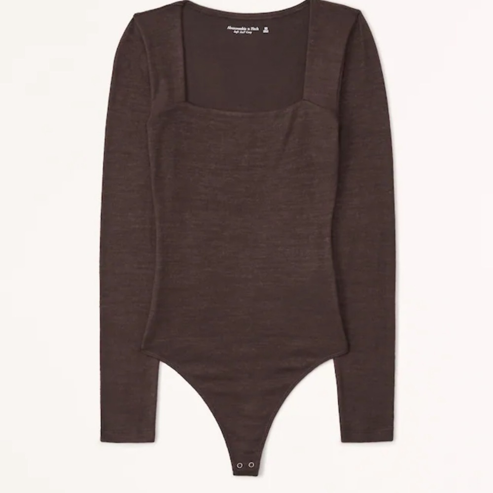 NWT Abercrombie & Fitch Long Sleeve Cozy Squareneck Bodysuit